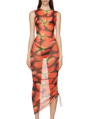 Louisa Ballou Black & Red Long Heatwave Dress